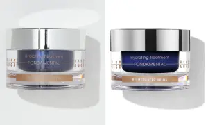 Packshot produits : deux pots de crème hydratante "Hydrating Treatment FONDAMENTAL" pour peaux déshydratées.