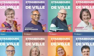 Portraits de seniors souriants à Strasbourg, promouvant la douceur de vivre. Une campagne "Ami des aînés" pour un spot photo réussi.
