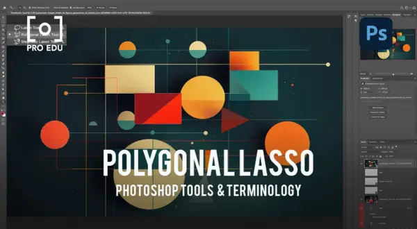 Dans Photoshop, l'outil lasso polygonal sélectionne des zones avec des tracés droits, idéal pour découper des formes géométriques.