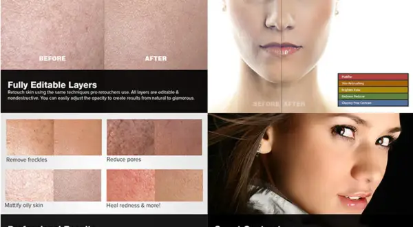 Avant/après : enlever brillance visage photoshop, réduire pores, matifier peau grasse. Retouche professionnelle.