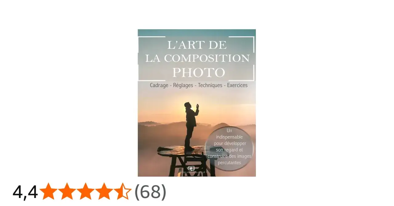 L'Art de la Composition Photo, un guide par Michael Freeman, avec une silhouette au lever du soleil.