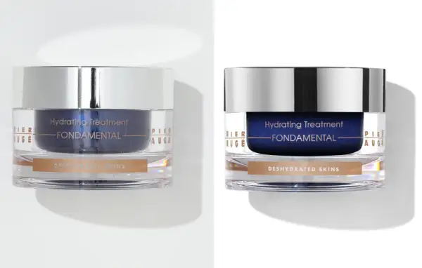 Packshot produits : deux pots de crème hydratante "Hydrating Treatment FONDAMENTAL" pour peaux déshydratées.