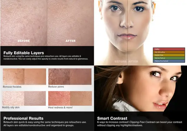 Avant/après : enlever brillance visage photoshop, réduire pores, matifier peau grasse. Retouche professionnelle.